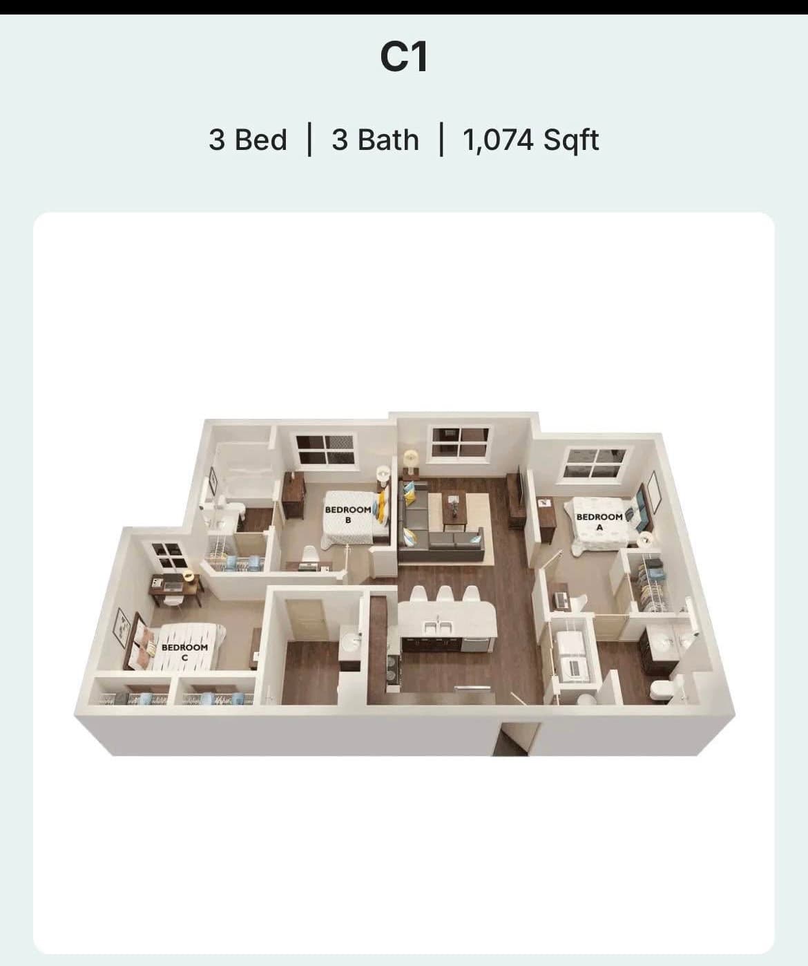 Private room in shared apartment at The Hayward Student Living, Eugene Oregon