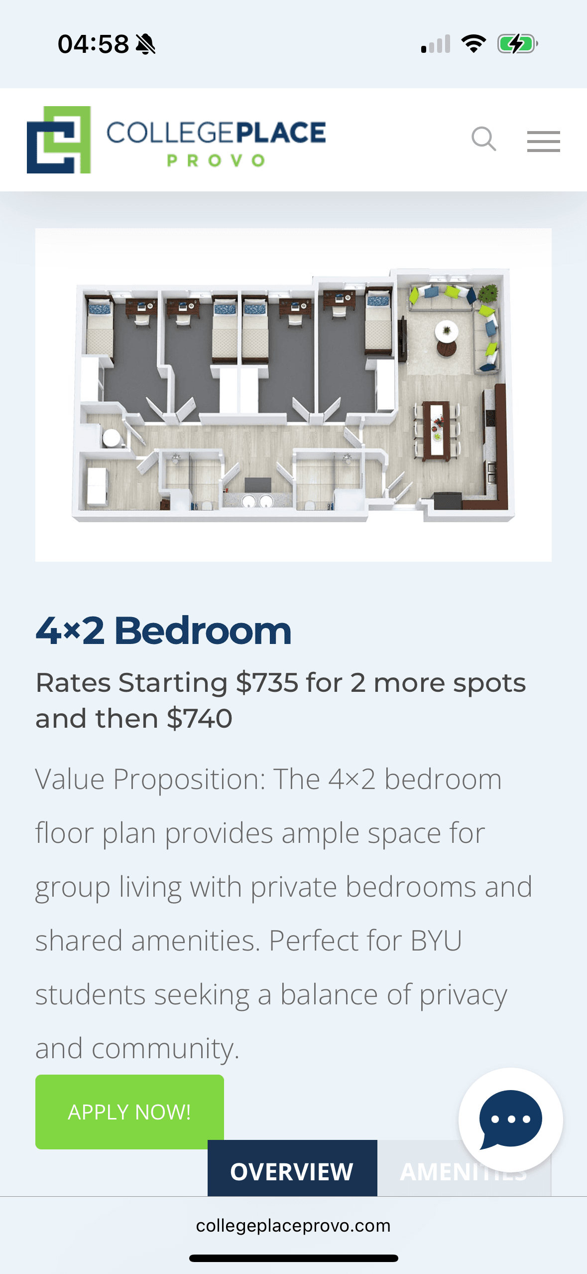 College Place Provo Lease With Parking Spot!