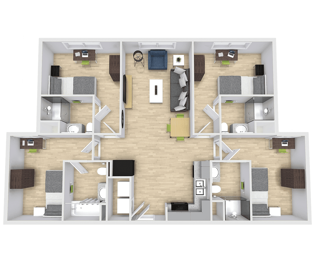 4x4 Apartment - The Green on Campus Drive